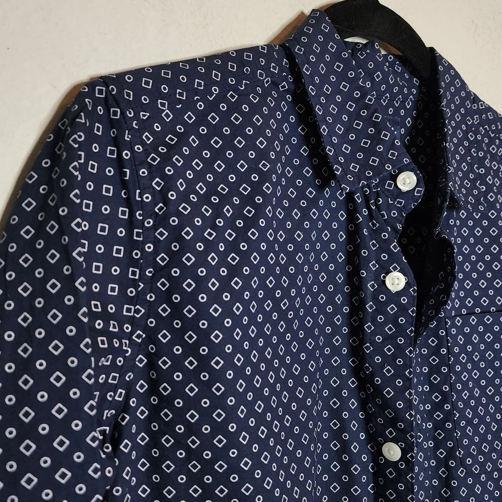 NWT The Children's Place navy/white long sleeve button down.